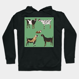 Nubian Goats Pattern Sage Hoodie